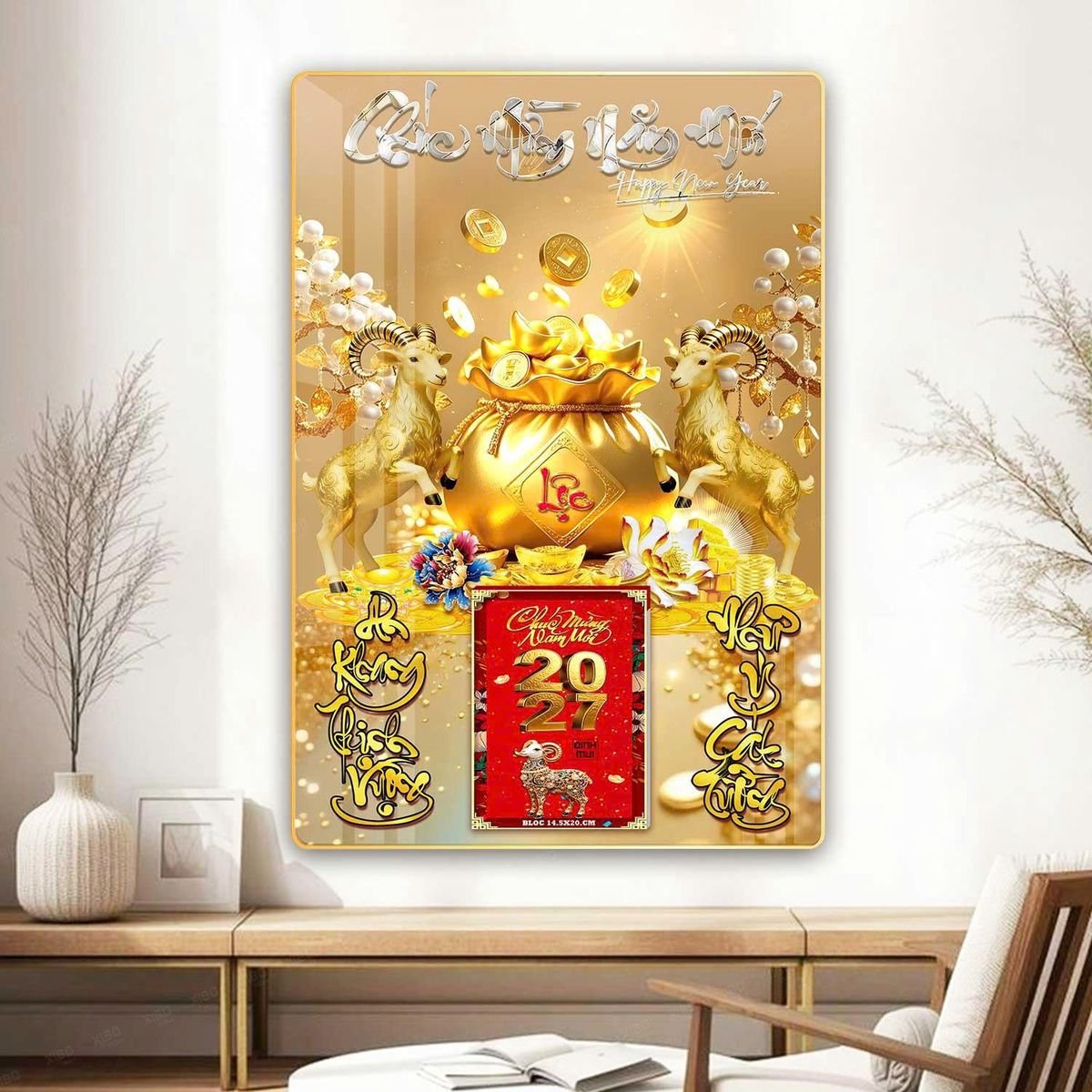 Lịch Gỗ Lamina Cao Cấp 40x60cm 2027 LM406_067 - Quà Tặng Công Đoàn