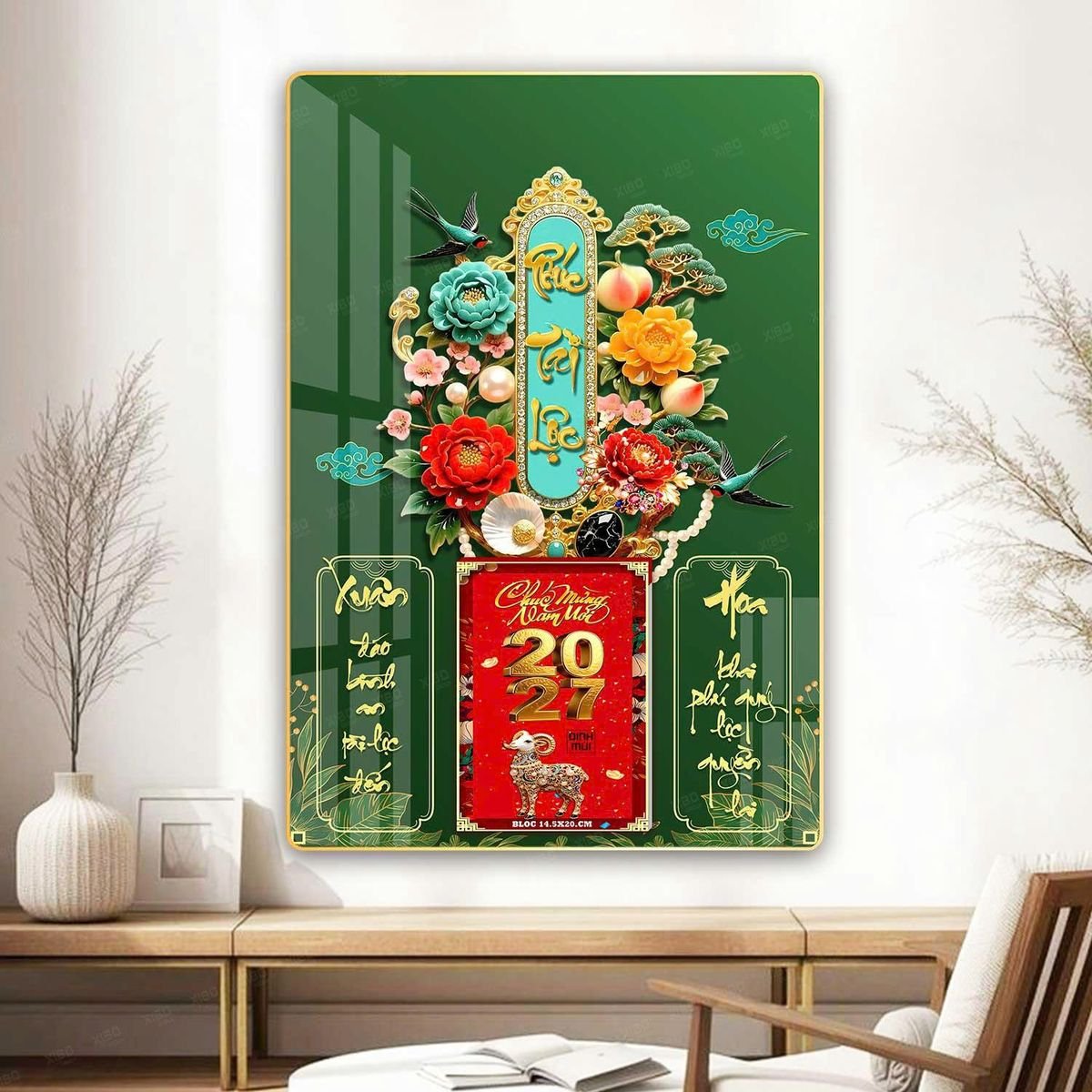 Lịch Gỗ Lamina Cao Cấp 40x60cm 2027 LM406_068 - Quà Tặng Công Đoàn