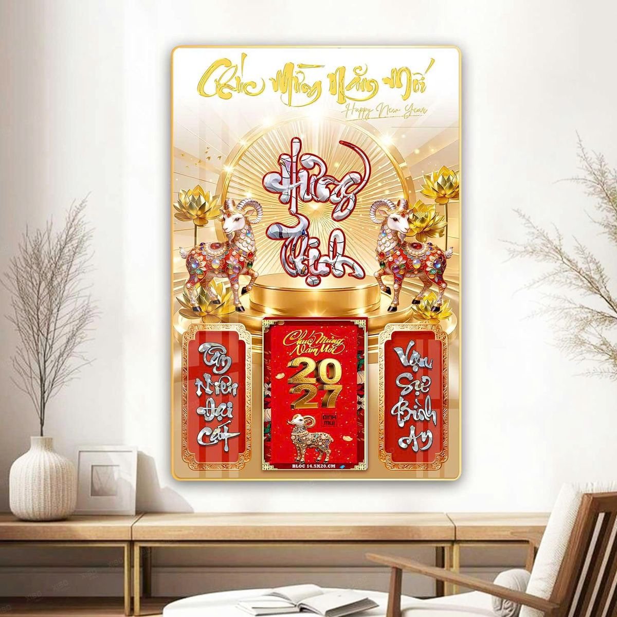 Lịch Gỗ Lamina Cao Cấp 40x60cm 2027 LM406_073 - Quà Tặng Công Đoàn