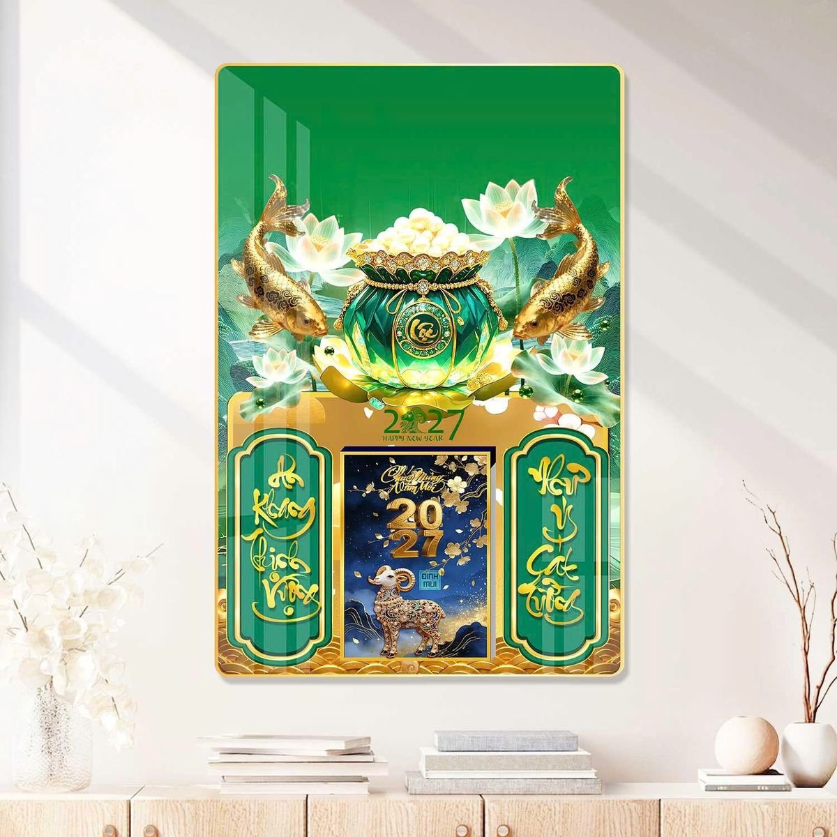 Lịch Gỗ Lamina Cao Cấp 40x60cm 2027 LM406_080 - Quà Tặng Công Đoàn