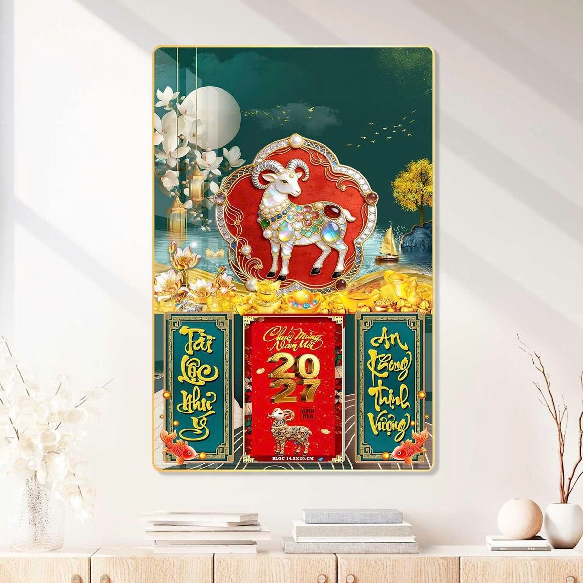 Lịch Gỗ Lamina Cao Cấp 40x60cm 2027 LM406_083 - Quà Tặng Công Đoàn