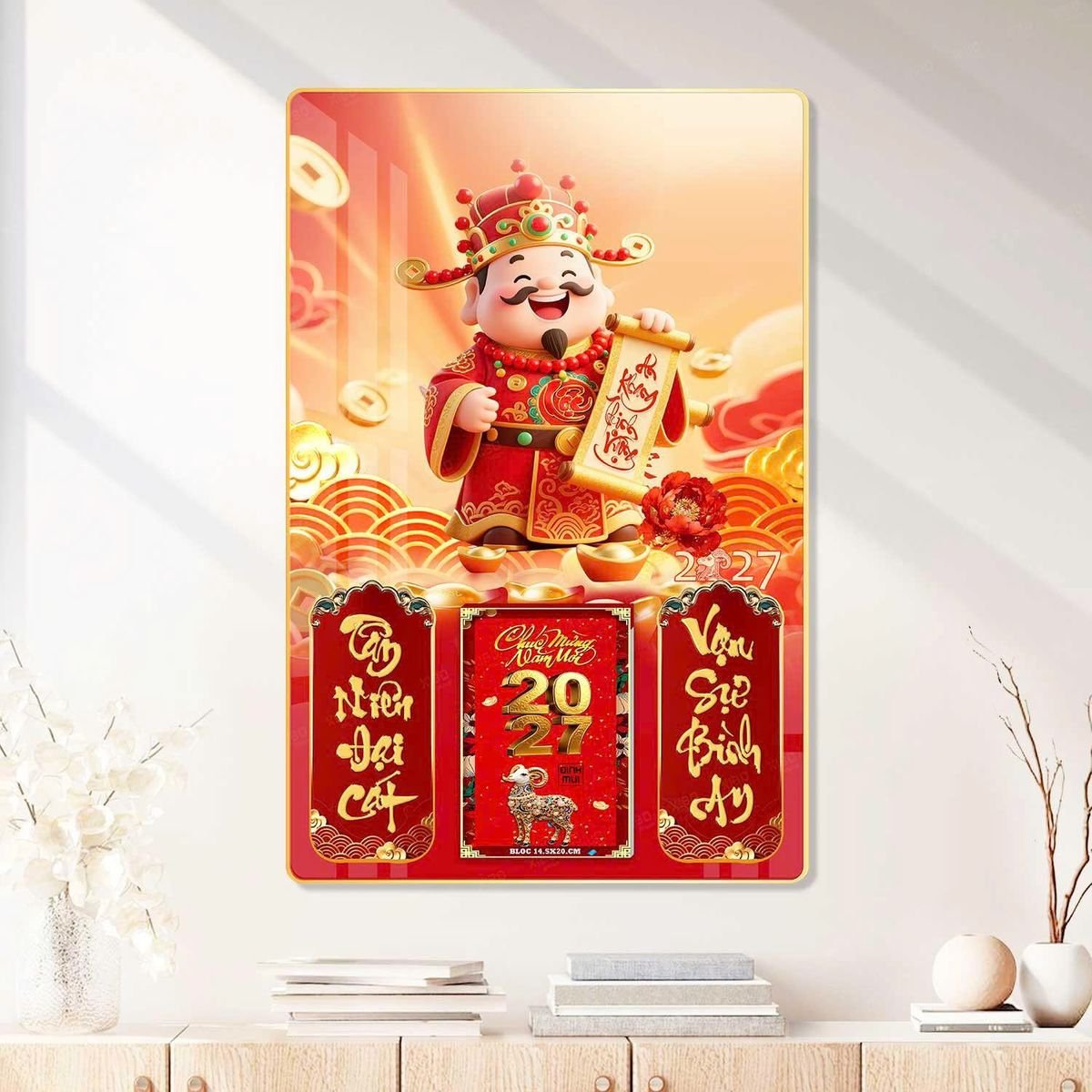 Lịch Gỗ Lamina Cao Cấp 40x60cm 2027 LM406_089 - Quà Tặng Công Đoàn