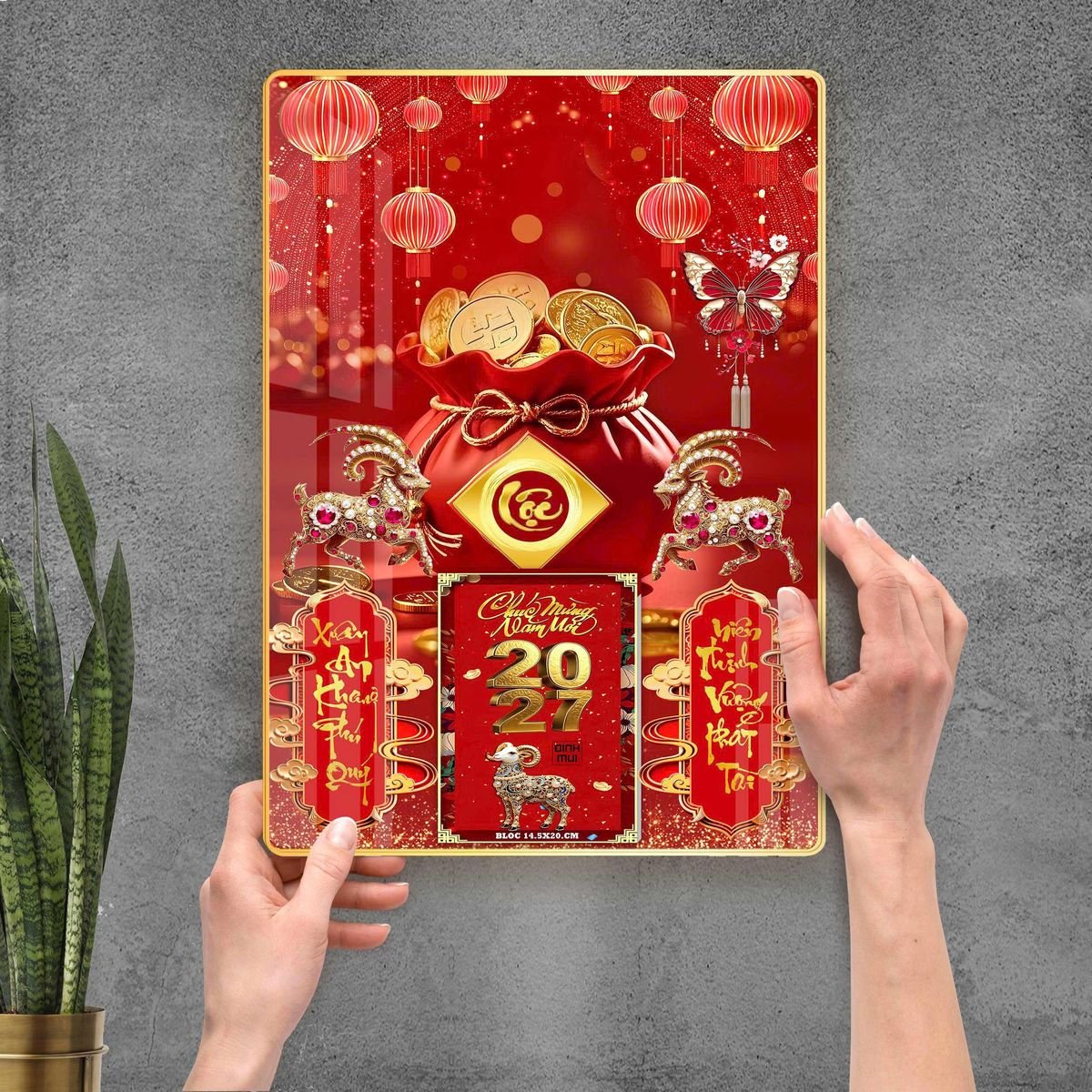 Lịch Gỗ Lamina Cao Cấp 40x60cm 2027 LM406_097 - Quà Tặng Công Đoàn