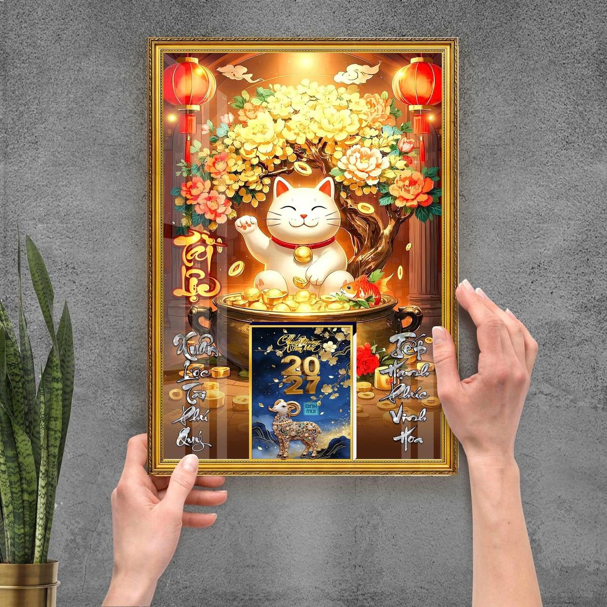 Lịch Gỗ Lamina Cao Cấp 40x60cm 2027 LM406_099 - Quà Tặng Công Đoàn