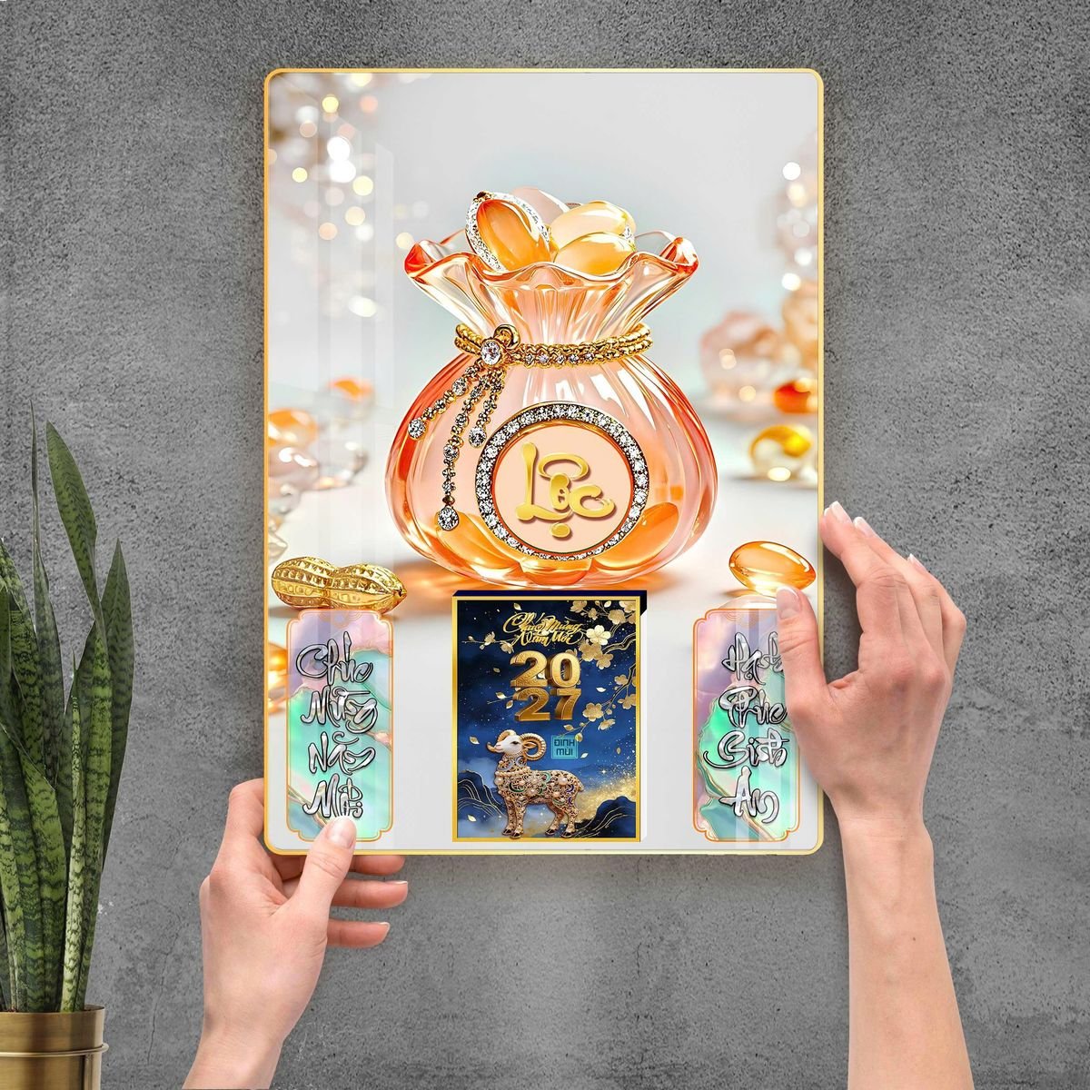 Lịch Gỗ Lamina Cao Cấp 40x60cm 2027 LM406_100 - Quà Tặng Công Đoàn