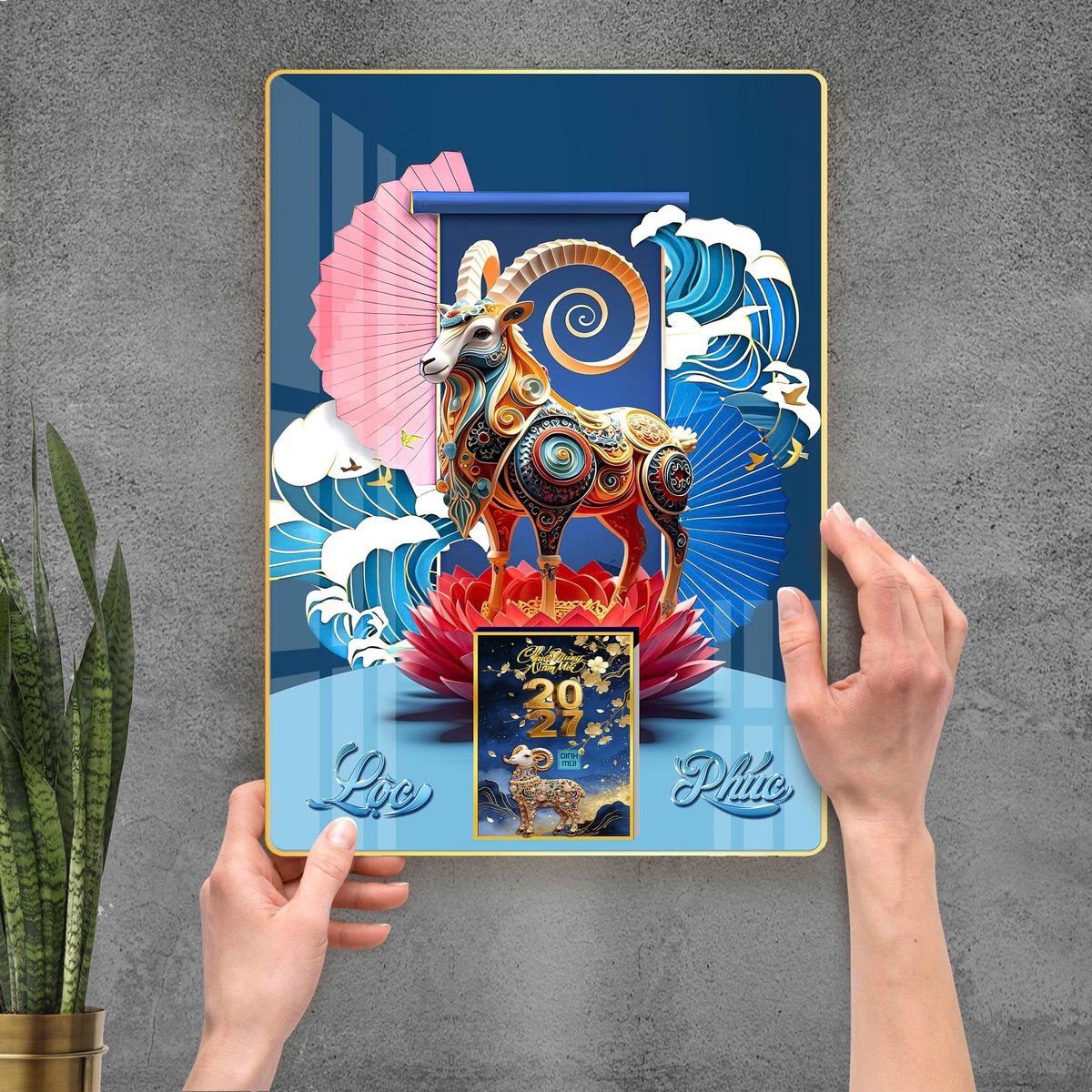 Lịch Gỗ Lamina Cao Cấp 40x60cm 2027 LM406_108 - Quà Tặng Công Đoàn