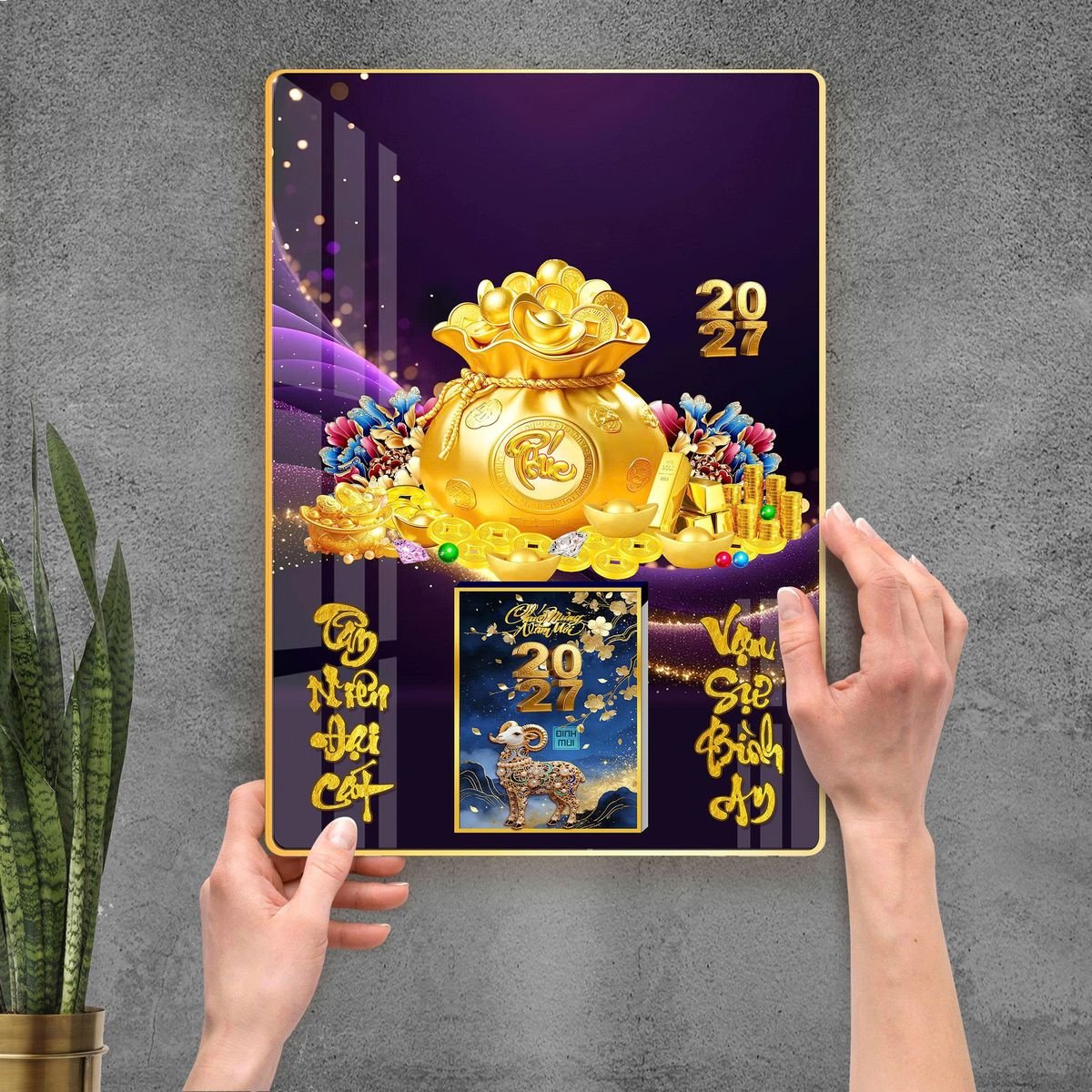 Lịch Gỗ Lamina Cao Cấp 40x60cm 2027 LM406_109 - Quà Tặng Công Đoàn