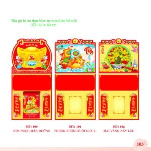 Bìa Lò Xo Dán Bloc 2027 MT Mẫu MT100 (30 x 60cm) Quà Tết Công Đoàn Đầy Đủ Hóa Đơn VAT in logo doanh nghiệp quà tặng Tết tại Quà Tặng Công Đoàn