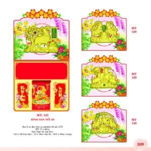 Bìa Lò Xo Dán Bloc 2027 MT Mẫu MT129 (37 x 68cm) Quà Tết Công Đoàn Đầy Đủ Hóa Đơn VAT in logo doanh nghiệp quà tặng Tết tại Quà Tặng Công Đoàn