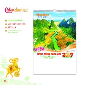 Lịch Treo Tường Lò Xo 2027 MT Mẫu MT14 (40 x 60cm) Quà Tết Công Đoàn Đầy Đủ Hóa Đơn VAT in logo doanh nghiệp quà tặng Tết tại Quà Tặng Công Đoàn