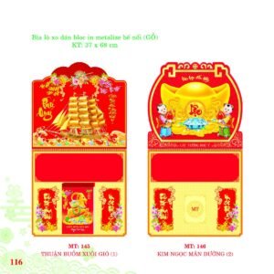 Bìa Lò Xo Dán Bloc 2027 MT Mẫu MT145 - Cát Tường Như Ý (37 x 68cm) Quà Tết Công Đoàn Đầy Đủ Hóa Đơn VAT in logo doanh nghiệp quà tặng Tết tại Quà Tặng Công Đoàn