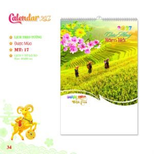 Lịch Treo Tường Lò Xo 2027 MT Mẫu MT17 (40 x 60cm) Quà Tết Công Đoàn Đầy Đủ Hóa Đơn VAT in logo doanh nghiệp quà tặng Tết tại Quà Tặng Công Đoàn