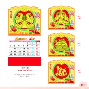 Lịch Treo Tường Lò Xo 2027 MT Mẫu MT170 (37 x 68cm) Quà Tết Công Đoàn Đầy Đủ Hóa Đơn VAT in logo doanh nghiệp quà tặng Tết tại Quà Tặng Công Đoàn