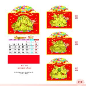 Lịch Treo Tường Lò Xo 2027 MT Mẫu MT177 (37 x 68cm) Quà Tết Công Đoàn Đầy Đủ Hóa Đơn VAT in logo doanh nghiệp quà tặng Tết tại Quà Tặng Công Đoàn