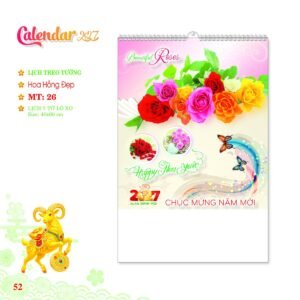 Lịch Treo Tường Lò Xo 2027 MT Mẫu MT26 (40 x 60cm) Quà Tết Công Đoàn Đầy Đủ Hóa Đơn VAT in logo doanh nghiệp quà tặng Tết tại Quà Tặng Công Đoàn
