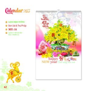 Lịch Treo Tường Lò Xo 2027 MT Mẫu MT31 (40 x 60cm) Quà Tết Công Đoàn Đầy Đủ Hóa Đơn VAT in logo doanh nghiệp quà tặng Tết tại Quà Tặng Công Đoàn