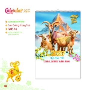 Lịch Treo Tường Lò Xo 2027 MT Mẫu MT34 (40 x 60cm) Quà Tết Công Đoàn Đầy Đủ Hóa Đơn VAT in logo doanh nghiệp quà tặng Tết tại Quà Tặng Công Đoàn