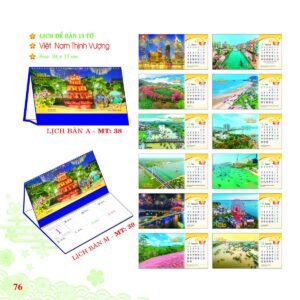 Lịch Để Bàn 2027 MT Mẫu MT39 (24 x 17cm) Quà Tết Công Đoàn Đầy Đủ Hóa Đơn VAT in logo doanh nghiệp quà tặng Tết tại Quà Tặng Công Đoàn