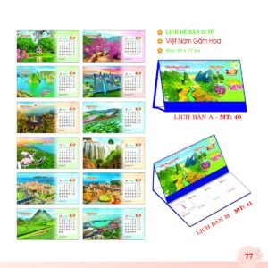 Lịch Để Bàn 2027 MT Mẫu MT41 (24 x 17cm) Quà Tết Công Đoàn Đầy Đủ Hóa Đơn VAT in logo doanh nghiệp quà tặng Tết tại Quà Tặng Công Đoàn