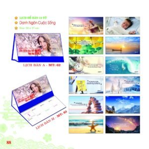 Lịch Để Bàn 2027 MT Mẫu MT63 (24 x 17cm) Quà Tết Công Đoàn Đầy Đủ Hóa Đơn VAT in logo doanh nghiệp quà tặng Tết tại Quà Tặng Công Đoàn