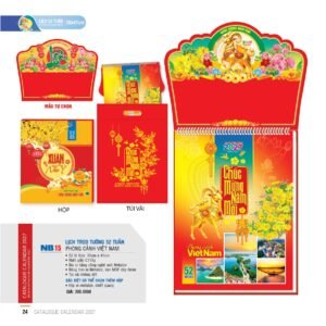Lịch 52 Tuần 2027 NB Mẫu NB15 (30 x 41cm) Quà Tết Công Đoàn Đầy Đủ Hóa Đơn VAT in logo doanh nghiệp quà tặng Tết tại Quà Tặng Công Đoàn