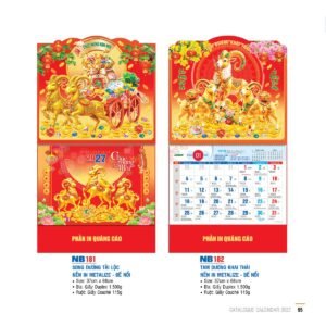 Lịch Bìa Treo 2027 NB Mẫu NB182 (29 x 41 cm) Quà Tết Công Đoàn Đầy Đủ Hóa Đơn VAT in logo doanh nghiệp quà tặng Tết tại Quà Tặng Công Đoàn