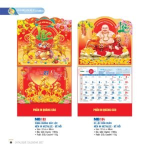 Lịch Treo Tường Lò Xo 2027 NB Mẫu NB184 (37 x 68cm) Quà Tết Công Đoàn Đầy Đủ Hóa Đơn VAT in logo doanh nghiệp quà tặng Tết tại Quà Tặng Công Đoàn