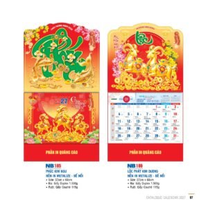 Lịch Bìa Treo 2027 NB Mẫu NB185 (29 x 41 cm) Quà Tết Công Đoàn Đầy Đủ Hóa Đơn VAT in logo doanh nghiệp quà tặng Tết tại Quà Tặng Công Đoàn