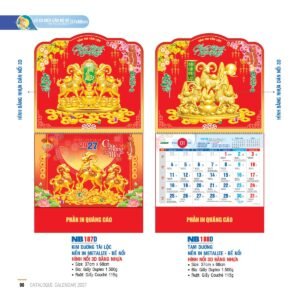 Lịch Treo Tường Lò Xo 2027 NB Mẫu NB188D (37 x 68cm) Quà Tết Công Đoàn Đầy Đủ Hóa Đơn VAT in logo doanh nghiệp quà tặng Tết tại Quà Tặng Công Đoàn