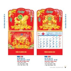 Lịch Bìa Treo 2027 NB Mẫu NB189D (29 x 41 cm) Quà Tết Công Đoàn Đầy Đủ Hóa Đơn VAT in logo doanh nghiệp quà tặng Tết tại Quà Tặng Công Đoàn