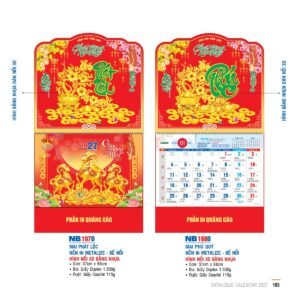 Lịch Bìa Treo 2027 NB Mẫu NB197D (29 x 41 cm) Quà Tết Công Đoàn Đầy Đủ Hóa Đơn VAT in logo doanh nghiệp quà tặng Tết tại Quà Tặng Công Đoàn