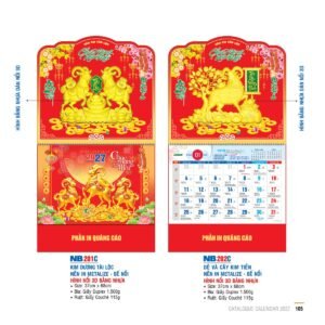 Lịch Bìa Treo 2027 NB Mẫu NB202C (29 x 41 cm) Quà Tết Công Đoàn Đầy Đủ Hóa Đơn VAT in logo doanh nghiệp quà tặng Tết tại Quà Tặng Công Đoàn