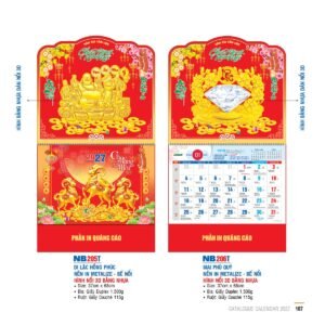 Lịch Bìa Treo 2027 NB Mẫu NB205T (29 x 41 cm) Quà Tết Công Đoàn Đầy Đủ Hóa Đơn VAT in logo doanh nghiệp quà tặng Tết tại Quà Tặng Công Đoàn