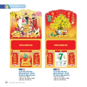 Lịch Treo Tường Lò Xo 2027 NB Mẫu NB211 (37 x 68cm) Quà Tết Công Đoàn Đầy Đủ Hóa Đơn VAT in logo doanh nghiệp quà tặng Tết tại Quà Tặng Công Đoàn