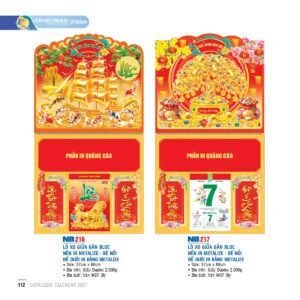 Lịch Treo Tường Lò Xo 2027 NB Mẫu NB217 (37 x 68cm) Quà Tết Công Đoàn Đầy Đủ Hóa Đơn VAT in logo doanh nghiệp quà tặng Tết tại Quà Tặng Công Đoàn