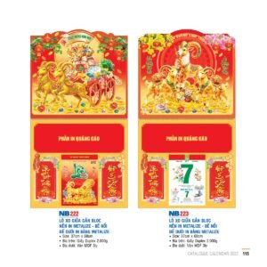 Lịch Treo Tường Lò Xo 2027 NB Mẫu NB222 (40 x 60 cm) Quà Tết Công Đoàn Đầy Đủ Hóa Đơn VAT in logo doanh nghiệp quà tặng Tết tại Quà Tặng Công Đoàn