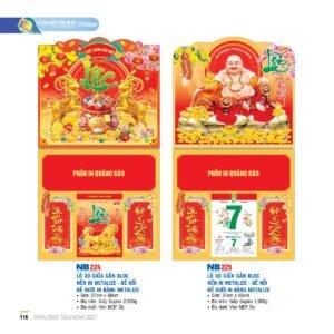 Lịch Treo Tường Lò Xo 2027 NB Mẫu NB225 (37 x 68cm) Quà Tết Công Đoàn Đầy Đủ Hóa Đơn VAT in logo doanh nghiệp quà tặng Tết tại Quà Tặng Công Đoàn