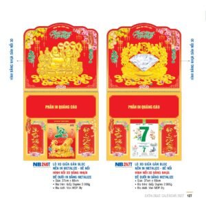 Lịch Treo Tường Lò Xo 2027 NB Mẫu NB247T (40 x 60 cm) Quà Tết Công Đoàn Đầy Đủ Hóa Đơn VAT in logo doanh nghiệp quà tặng Tết tại Quà Tặng Công Đoàn