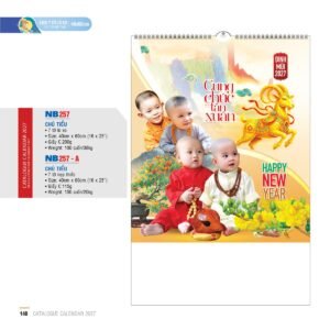 Lịch Treo Tường Lò Xo 2027 NB Mẫu NB257 (40 x 60cm) Quà Tết Công Đoàn Đầy Đủ Hóa Đơn VAT in logo doanh nghiệp quà tặng Tết tại Quà Tặng Công Đoàn