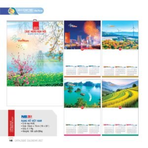 Lịch Treo Tường Nẹp Thiếc 2027 NB Mẫu NB261 (45 x 70cm) Quà Tết Công Đoàn Đầy Đủ Hóa Đơn VAT in logo doanh nghiệp quà tặng Tết tại Quà Tặng Công Đoàn