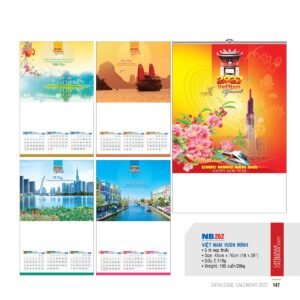 Lịch Treo Tường Nẹp Thiếc 2027 NB Mẫu NB262 (18 x 28 cm) Quà Tết Công Đoàn Đầy Đủ Hóa Đơn VAT in logo doanh nghiệp quà tặng Tết tại Quà Tặng Công Đoàn