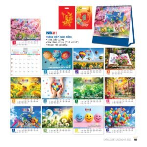 Lịch Bloc 2027 NB Mẫu NB311 (29 x 41 cm) Quà Tết Công Đoàn Đầy Đủ Hóa Đơn VAT in logo doanh nghiệp quà tặng Tết tại Quà Tặng Công Đoàn