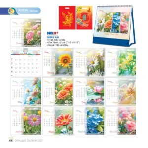 Lịch Bloc 2027 NB Mẫu NB317 (13  x  10 cm) Quà Tết Công Đoàn Đầy Đủ Hóa Đơn VAT in logo doanh nghiệp quà tặng Tết tại Quà Tặng Công Đoàn