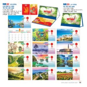 Lịch Để Bàn 2027 NB Mẫu NB324 (027  x  02 cm) Quà Tết Công Đoàn Đầy Đủ Hóa Đơn VAT in logo doanh nghiệp quà tặng Tết tại Quà Tặng Công Đoàn