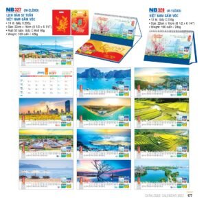 Lịch Để Bàn 2027 NB Mẫu NB328 (16 x 24 cm) Quà Tết Công Đoàn Đầy Đủ Hóa Đơn VAT in logo doanh nghiệp quà tặng Tết tại Quà Tặng Công Đoàn