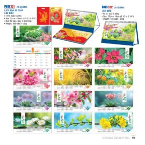 Lịch Để Bàn 2027 NB Mẫu NB331 (16 x 24 cm) Quà Tết Công Đoàn Đầy Đủ Hóa Đơn VAT in logo doanh nghiệp quà tặng Tết tại Quà Tặng Công Đoàn