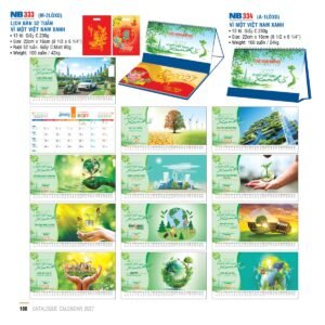 Lịch Để Bàn 2027 NB Mẫu NB334 (16 x 24 cm) Quà Tết Công Đoàn Đầy Đủ Hóa Đơn VAT in logo doanh nghiệp quà tặng Tết tại Quà Tặng Công Đoàn