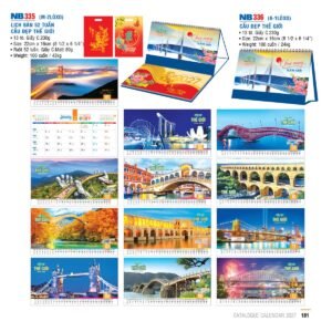 Lịch Để Bàn 2027 NB Mẫu NB335 (16 x 24 cm) Quà Tết Công Đoàn Đầy Đủ Hóa Đơn VAT in logo doanh nghiệp quà tặng Tết tại Quà Tặng Công Đoàn