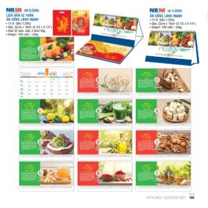 Lịch Để Bàn 2027 NB Mẫu NB340 (16 x 24 cm) Quà Tết Công Đoàn Đầy Đủ Hóa Đơn VAT in logo doanh nghiệp quà tặng Tết tại Quà Tặng Công Đoàn