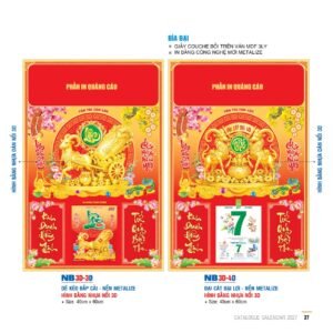 Lịch Bìa Treo 2027 NB Mẫu NB3D4D (29 x 41 cm) Quà Tết Công Đoàn Đầy Đủ Hóa Đơn VAT in logo doanh nghiệp quà tặng Tết tại Quà Tặng Công Đoàn